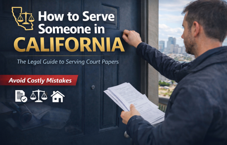 : Professional process server delivering legal documents in Los Angeles California